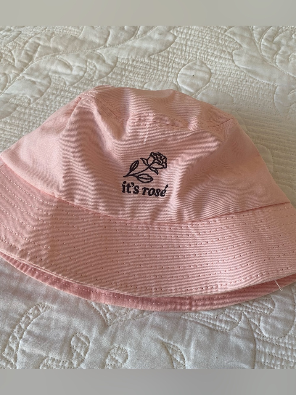 “It’s Rosé” Pink Embroidered Bucket Hat